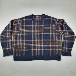 Polo Ralph Lauren Sweater Mens 2XL Plaid Wool Lambswool Hand Knit Pullover